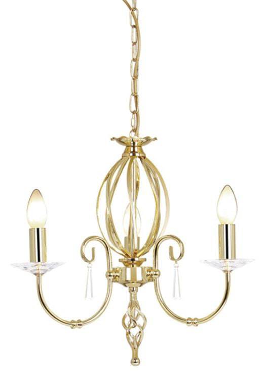 Aegean 3-Light Chandelier Polished Brass - Comet Lighting