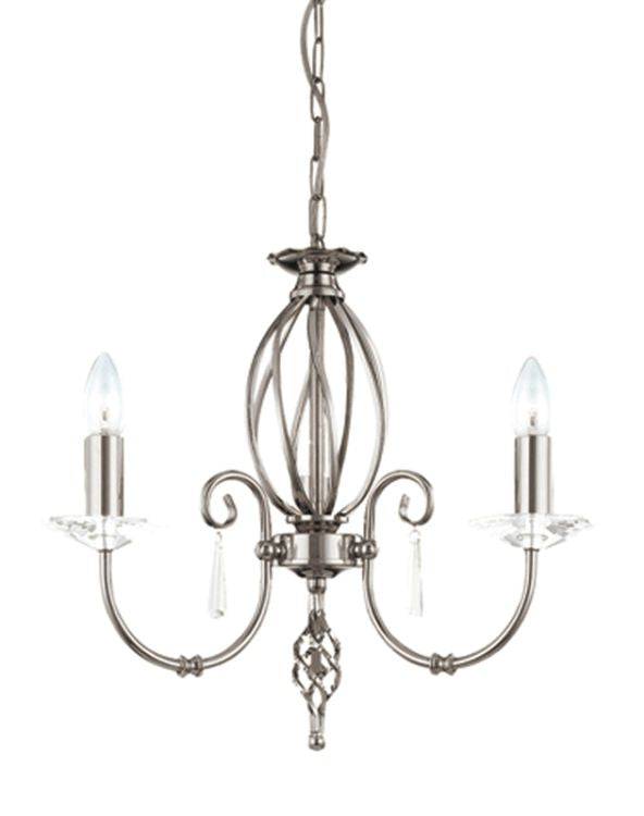 Aegean 3-Light Chandelier Polished Nickel - Comet Lighting