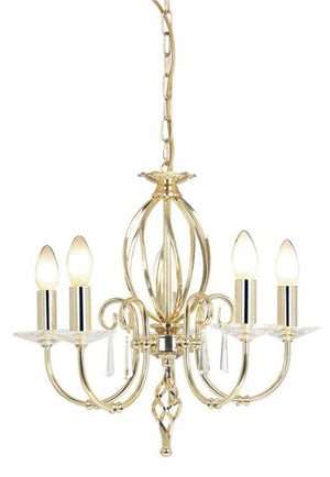 Aegean 5-Light Chandelier Polished Brass - Comet Lighting