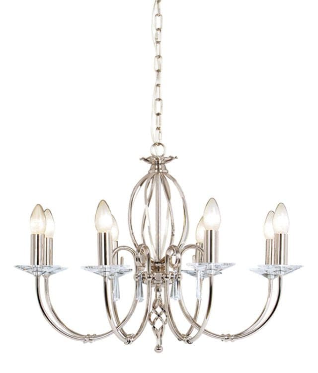 Aegean 8-Light Chandelier Polished Nickel - Comet Lighting