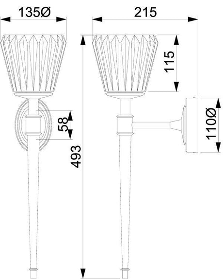 Agatha Wall Light Nickel - Comet Lighting