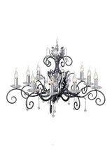 Amarilli 10-Light Chandelier Black/Silver - Comet Lighting