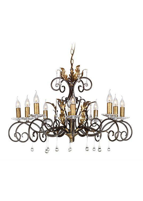 Amarilli 10-Light Chandelier Bronze/Gold - Comet Lighting