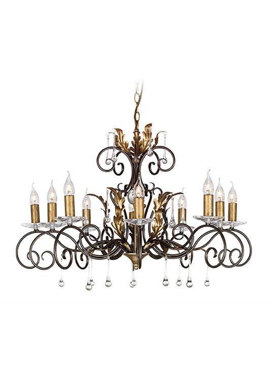 Amarilli 10-Light Chandelier Bronze/Gold - Comet Lighting