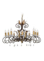 Amarilli 10-Light Chandelier Bronze/Gold - Comet Lighting