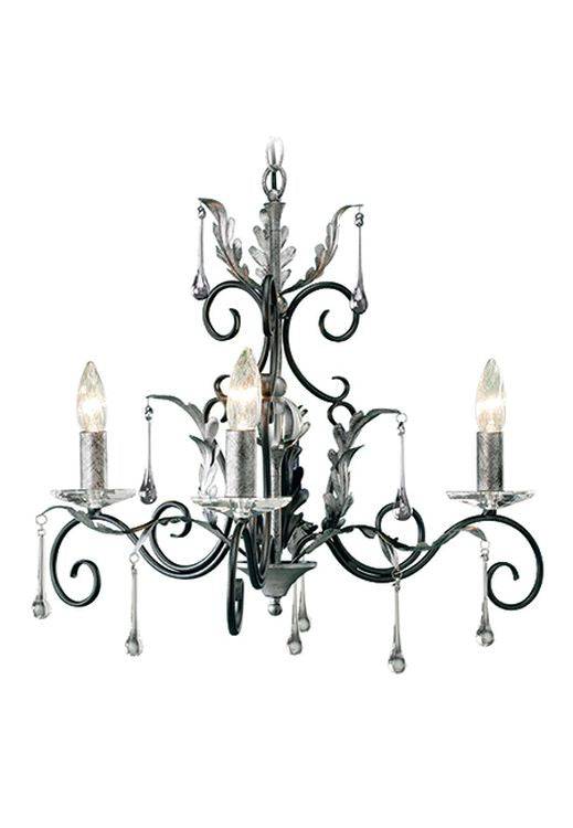 Amarilli 3-Light Chandelier Black/Silver - Comet Lighting