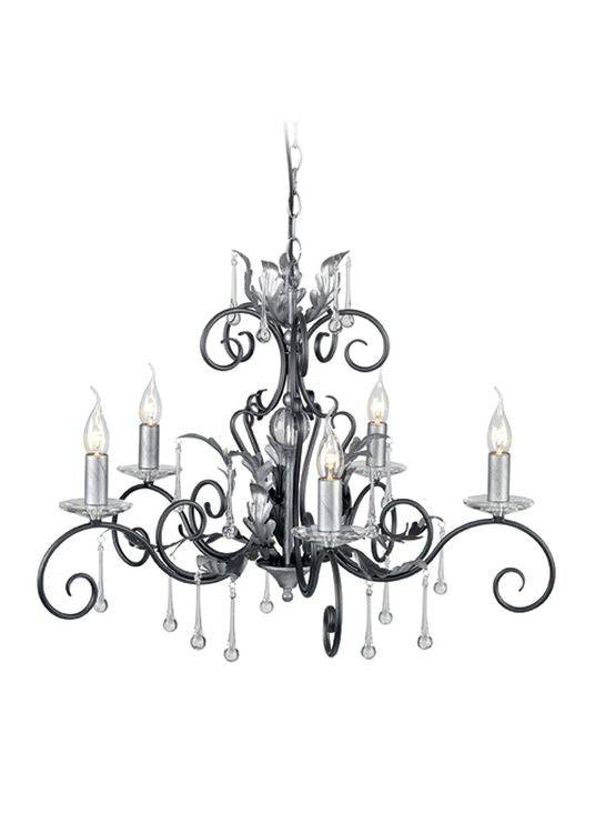 Amarilli 5-Light Chandelier Black/Silver - Comet Lighting