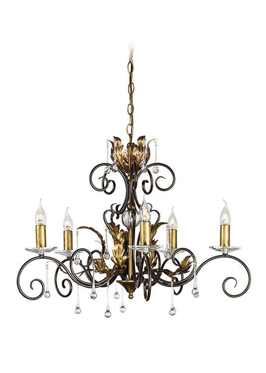 Amarilli 5-Light Chandelier Bronze/Gold - Comet Lighting