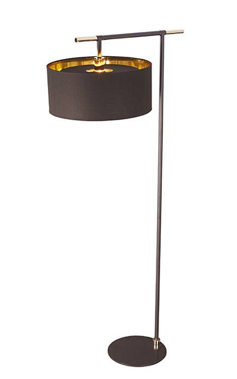 Balance 1-Light Floor Lamp Brown/Polished Brass - Comet Lighting