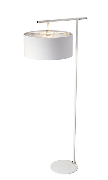 Balance 1-Light Floor Lamp White/Polished Nickel - Comet Lighting