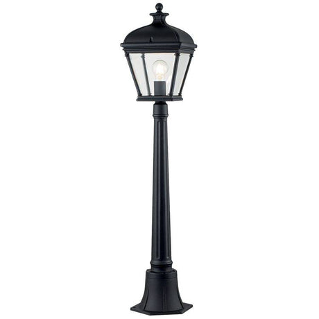 Bayview 1 Light Medium Pillar Lantern Black - Comet Lighting