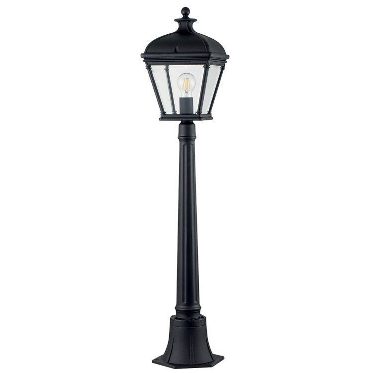 Bayview 1 Light Medium Pillar Lantern Black - Comet Lighting