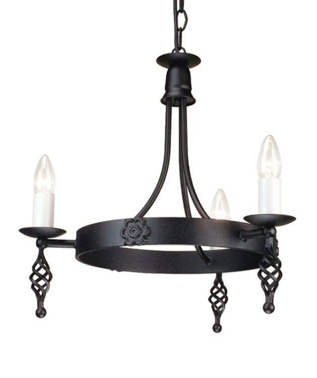 Belfry 3-Light Chandelier Black - Comet Lighting