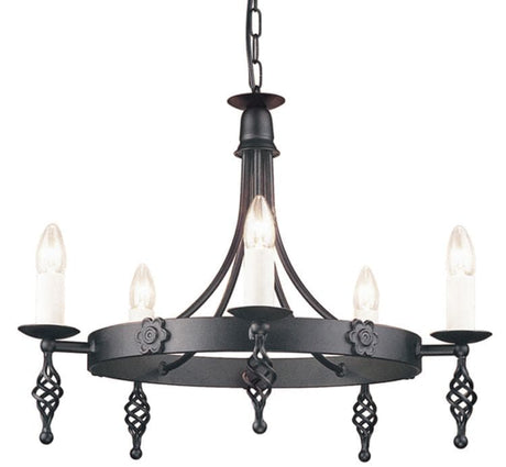 Belfry 5-Light Chandelier Black - Comet Lighting