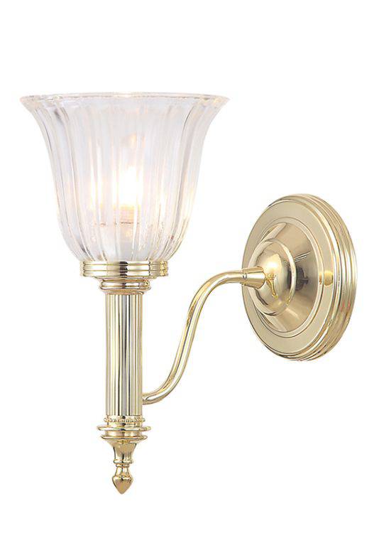 Carroll1 Wall Light Polished Brass - Comet Lighting