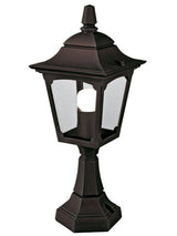 Chapel Outdoor Mini Pedestal Lantern Black - Comet Lighting