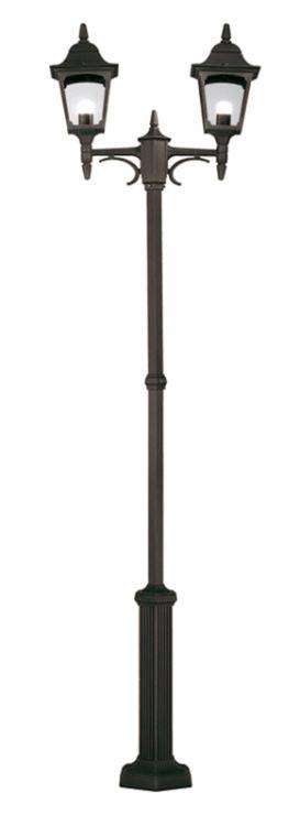 Chapel Outdoor Twin Post Black - Comet Lighting