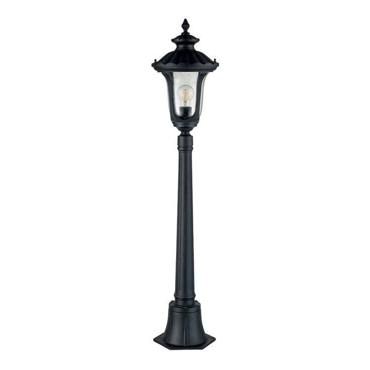 Chicago 1 Light Small Pillar Lantern Textured Black - Comet Lighting