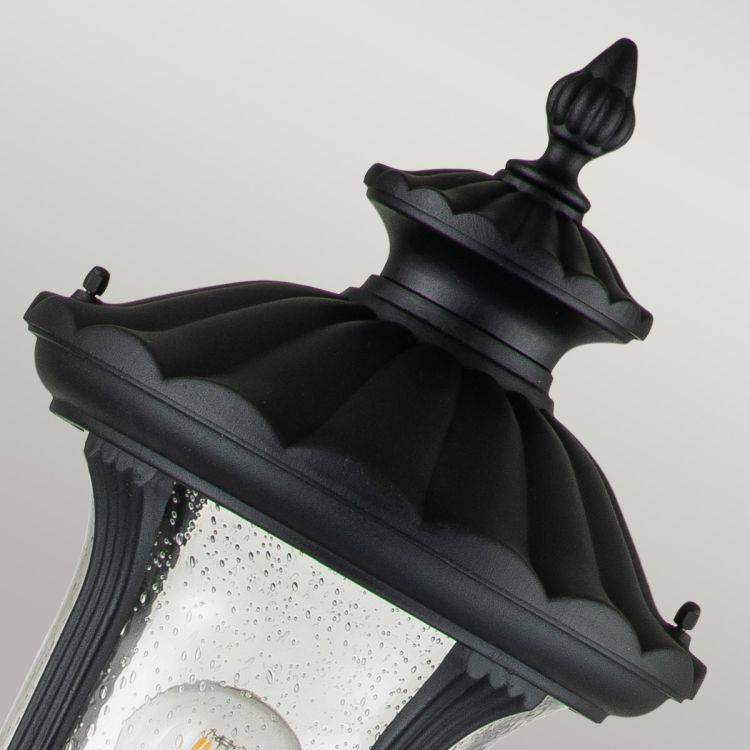 Chicago 1 Light Small Pillar Lantern Textured Black - Comet Lighting