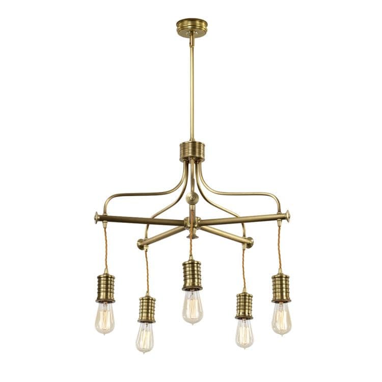 Douille 5-Light Chandelier - Aged Brass - Comet Lighting