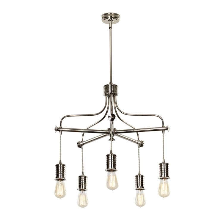 Douille 5-Light Chandelier - Polished Nickel - Comet Lighting