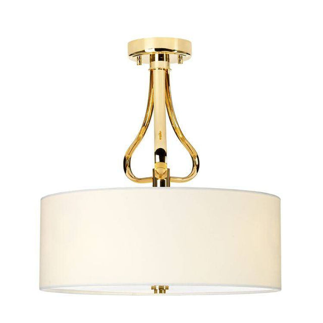 Falmouth 3-Light Semi Flush - French Gold - Comet Lighting