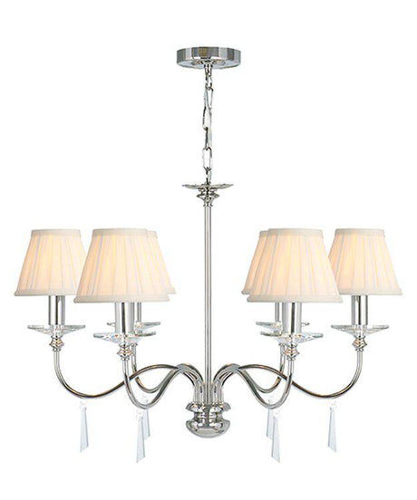 Finsbury Park 6-Light Chandelier Polished Nickel - Comet Lighting