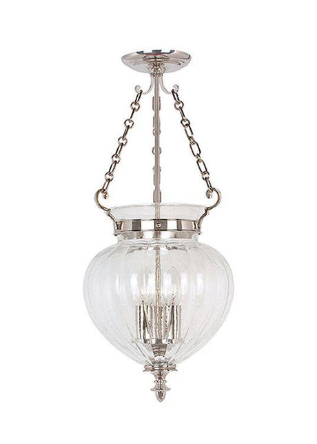 Finsbury Park Pendant Ceiling Light Medium Polished Nickel - Comet Lighting