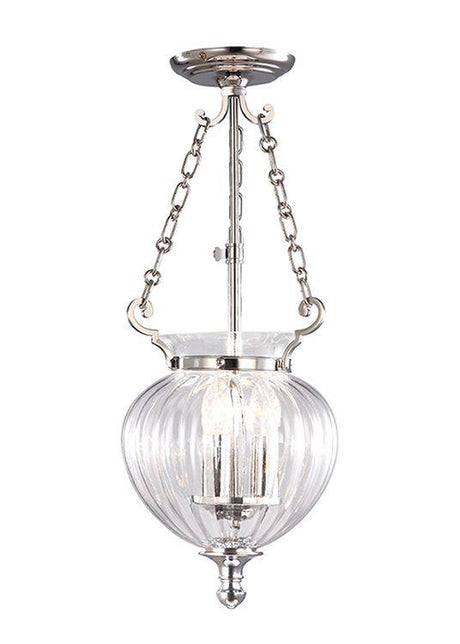 Finsbury Park Pendant Ceiling Light Small Polished Nickel - Comet Lighting