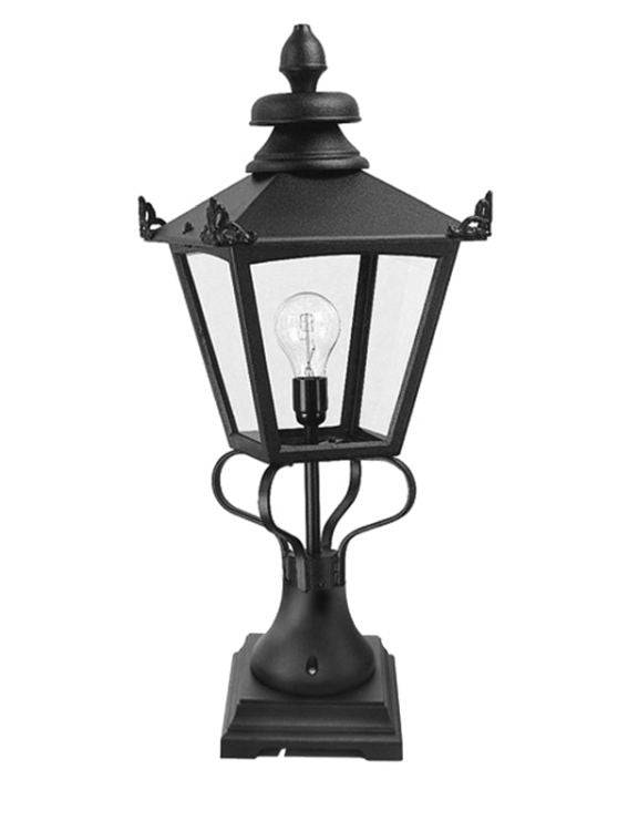 Grampian Outdoor Pedestal Lantern Black - Comet Lighting