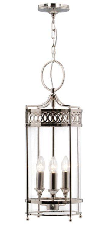 Guildhall Pendant Ceiling Light Polished Nickel - Comet Lighting