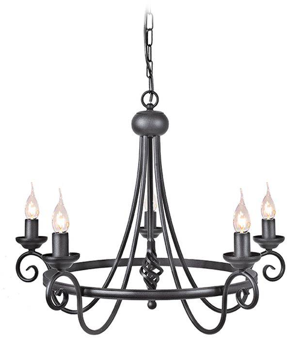 Harlech 5-Light Chandelier Black - Comet Lighting