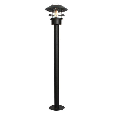 Helsingor 1-Light Outdoor Bollard Lantern - Black - Comet Lighting