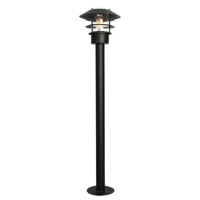 Helsingor 1-Light Outdoor Bollard Lantern - Black - Comet Lighting