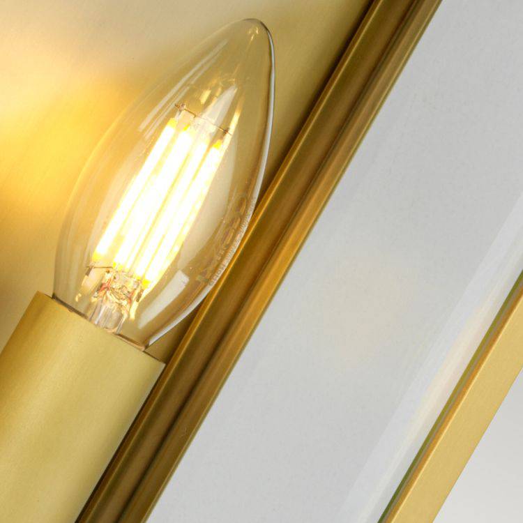 Holborn 2 Light Medium Half Lantern Brushed Brass - Comet Lighting