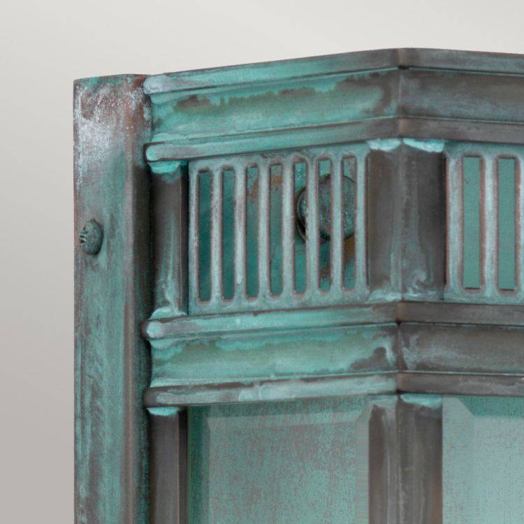 Holborn 2 Light Medium Half Lantern Verdigris - Comet Lighting