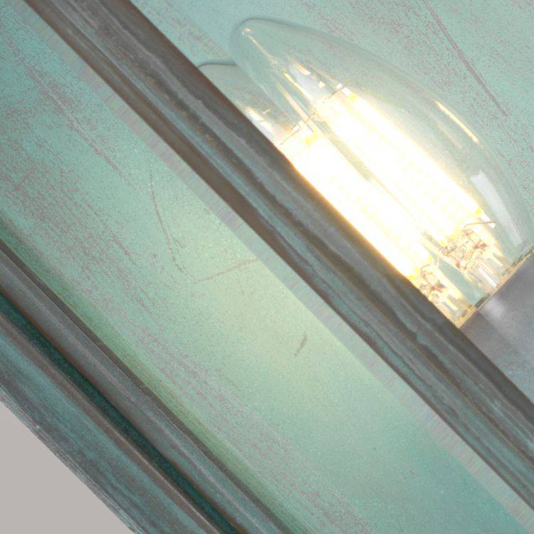 Holborn 2 Light Medium Half Lantern Verdigris - Comet Lighting