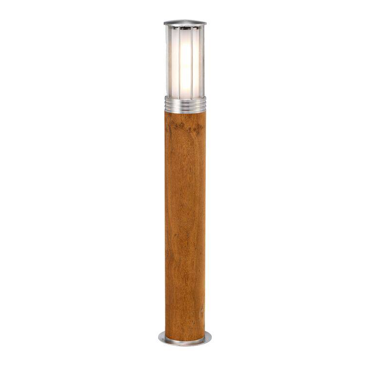 Hornsea 1 Light Bollard Teak with 316 Stainless Steel - Comet Lighting