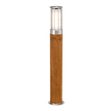 Hornsea 1 Light Bollard Teak with 316 Stainless Steel - Comet Lighting