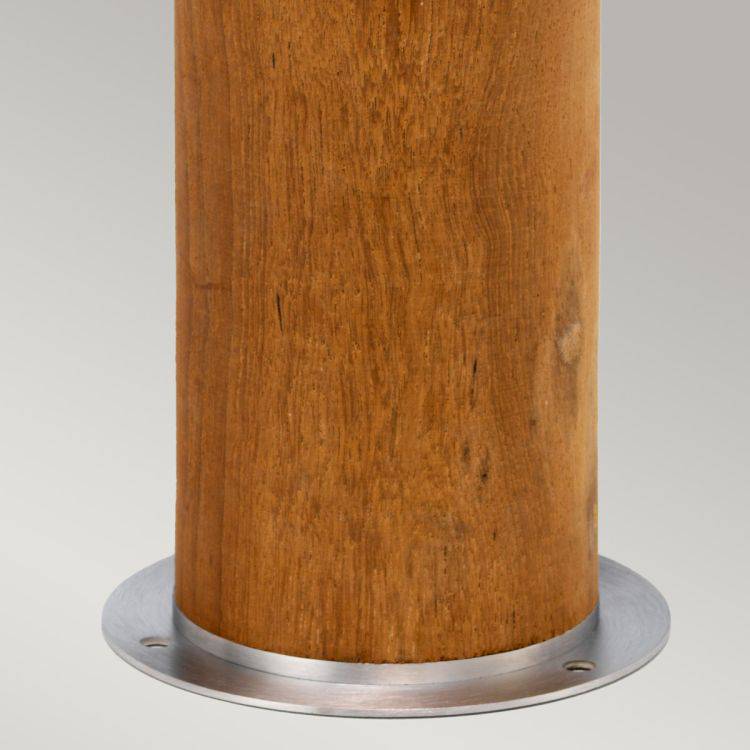 Hornsea 1 Light Bollard Teak with 316 Stainless Steel - Comet Lighting