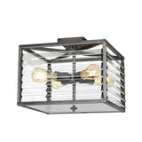 Louvre 4 Light Flush Light Painted Gunmetal - Comet Lighting