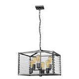 Louvre 6 Light Pendant Painted Gunmetal - Comet Lighting