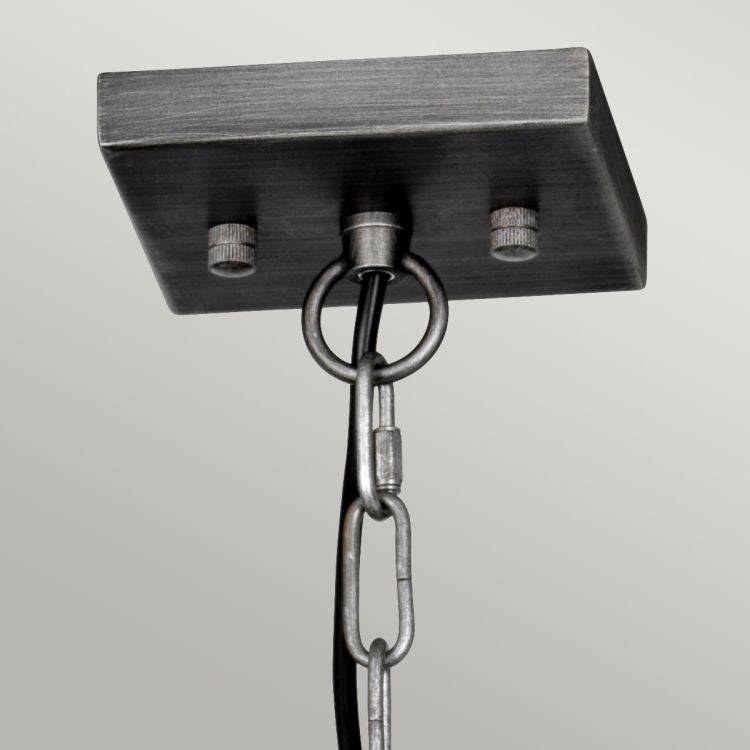 Louvre 6 Light Pendant Painted Gunmetal - Comet Lighting