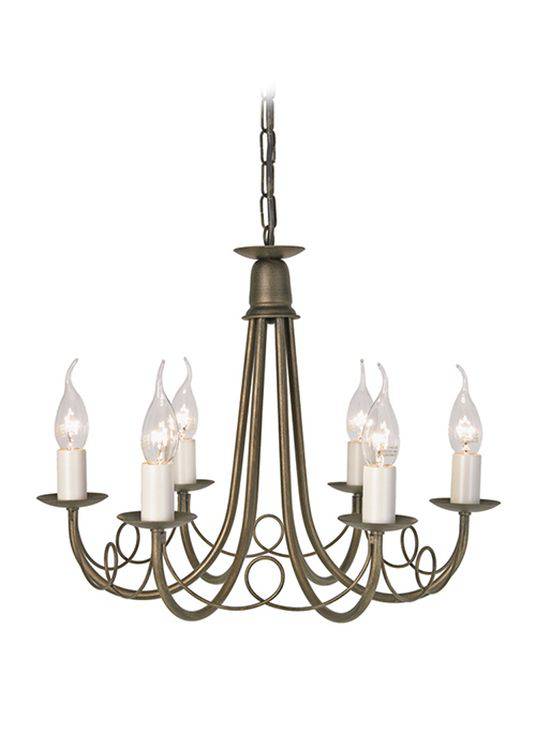 Minster 6-Light Chandelier Black/Gold - Comet Lighting