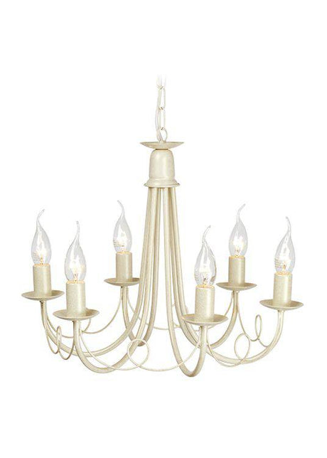 Minster 6-Light Chandelier Ivory Gold - Comet Lighting