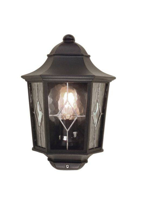 Norfolk Outdoor Half Lantern Black - Comet Lighting