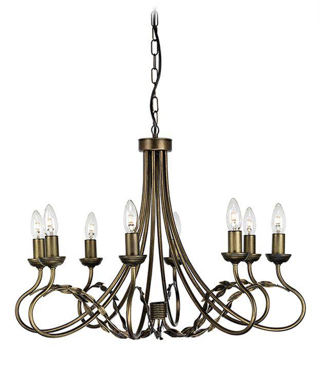 Olivia 8-Light Chandelier Black/Gold - Comet Lighting