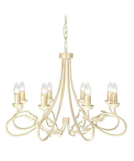 Olivia 8-Light Chandelier Ivory/Gold - Comet Lighting