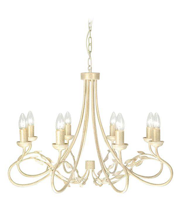 Olivia 8-Light Chandelier Ivory/Gold - Comet Lighting