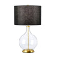 Orb 1 Light Table Lamp (Complete with Black Shade) Aged Brass - Comet Lighting